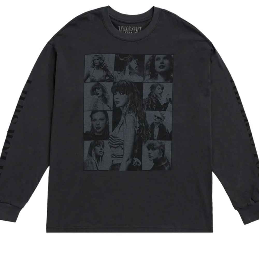 TAYLOR SWIFT THE ERAS TOUR BLACK LONG SLEEVE T-SHIRT MEDIUM